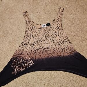 Harley-Davidson Tan and Black Animal Print Tank Top